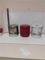 3 Springfield tins Red,White,& Silver