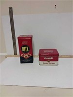 Ritz tin & Campbells Souper Recipes tin