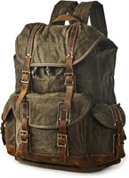 Heavy Duty Waxed Canvas Vintage Backpack Brown
