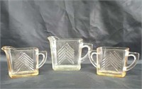 Depression Glass Hazel Atlas Chevron Table Set