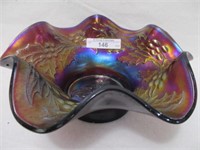 Dugan 7" elec purple Holly Ruffled bowl