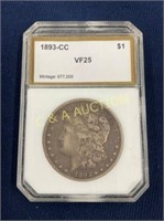 1893 VF25 CC SILVER DOLLAR