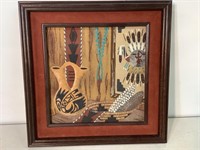 Navajo Sand Painting, Signed On Back,11in X 11in