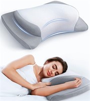 Side Sleeping Pillow  Adjustable  Grey Queen