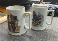 Norman Rockwell Nautica themed mugs