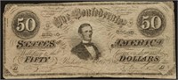 1864 50 $ CONFEDERATE NOTE VF