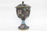 Vintage Chinese Cloisonne Enamel Cover Cup
