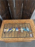 Bird design stained glass
