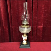 1800s Saw Tooth Band Composite 20" Oil Lamp
