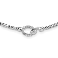 Sterling Silver Crystal Polished Braid Necklace