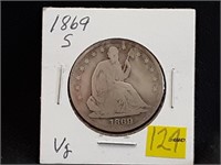 1869S Seated Half Dollar Better Date