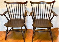 (2) Windsor Arm Chairs (1 has repair-see photo)