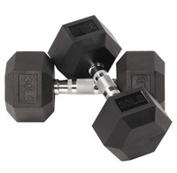 BalanceFrom Rubber Coated Hex Dumbbell Weight Set