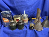 3 Funnels, Phillips 66 bank, Hoover Oil can,