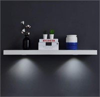WELLAND White Floating Shelf With LED lights