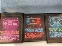 3 Framed 8 x 10 Gaming Wall Decor