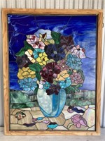 Stained glass window. Measures 32.75x42 inches