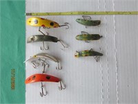 Fishing Lure Flatfish Lot Of 7 Multi Colors & Size