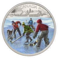 2014 $20 Pond Hockey - Pure Silver Coin