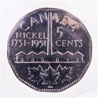 1951 Canada Comm. Five Cents MS62 ICCS