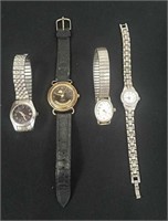 Vintage Fossil watch and three ladies watches