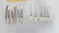 ANTIQUE SILVERPLATE&MOTHER OF PEARL FLATWARE