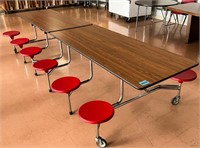 Wood Grain Fold Up Cafeteria Table