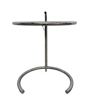 Eileen Gray Chrome and Glass Side Table