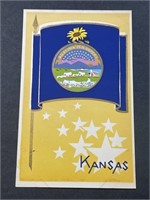 Handmade Serigraph Kansas Postcard