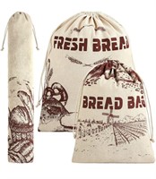 New Ruisita 6 Pieces Linen Bread Bags 3 Size