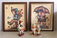 Lot of Hummel Like Litho Pictures & Figurines