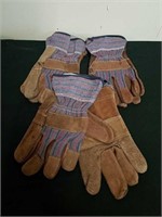 Three pairs of leather gloves
