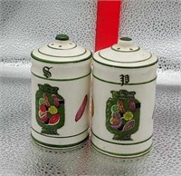 Vintage Pickling Jar Porcelain S and P Shakers