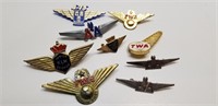 Vintage Flying Pins, KLM, TWA, SAS, AA