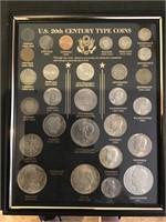 US 20th century type coins framed