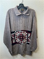 Vintage MilanoTex Knit Patterned Sweater Collared