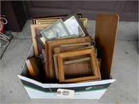 BOX OF PICTURES AND FRAMES
