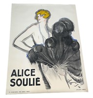 Alice Soulie Art Deco Cabaret Advertisement Poster