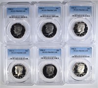 6 KENNEDY HALVES PCGS PR-69 DCAM