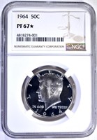 1964 KENNEDY HALF DOLLAR NGC PF67*