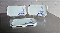 APPROX. 20 BLUE PORCELAIN 12" TAPAS PLATTERS