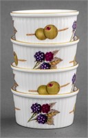 Royal Worcester Porcelain "Evesham" Ramekins, 4