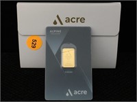 5g .999 Fine Gold Bar - Acre - Sealed Alpine