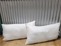 20"x36" White Long Pillows For Bed Set Of 2