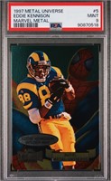 1997 Eddie Kennison Metal Universe PSA 9 Marvel Me