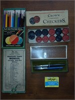 Vintage Checkers Pencils and Sheaffer Writing