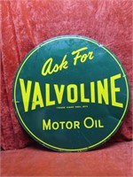 1954 Valvoline motor oil sign. Double sided.
