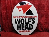 1974 Wolf's Head Motor oil double sided.