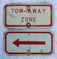 Tow Away Zone & Small Arrow Street Signs