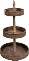 Creative Co-Op Wood and Tin 3-Tier Tray